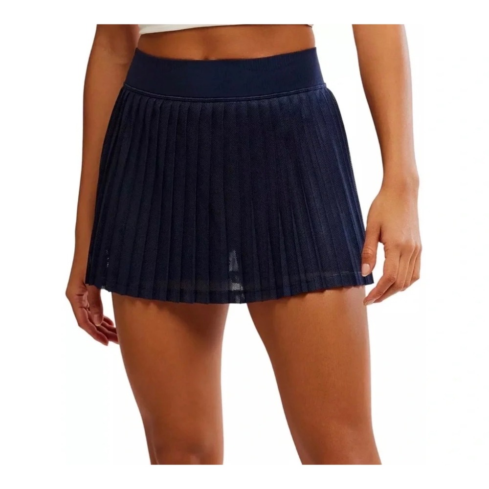 Free People FP Movement Rally Ruffle Pleated Mesh Tennis Skort M/L NEW